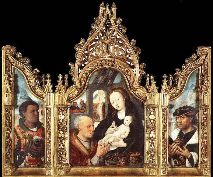 unknow artist Triptych The Adoration of the Magi oil painting picture